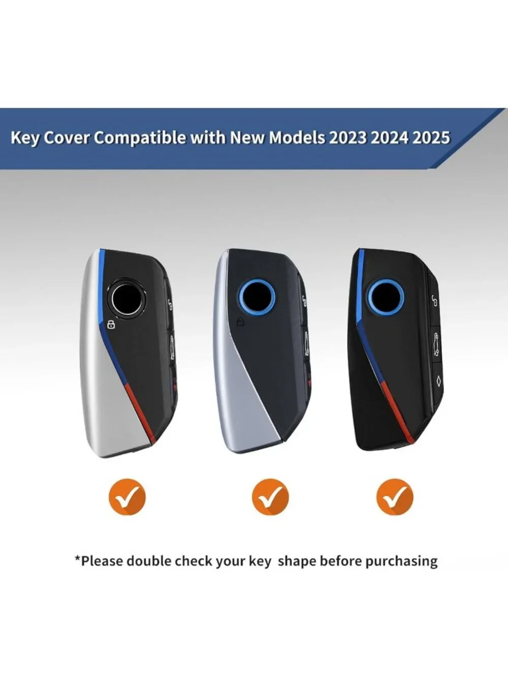Lightweight Carbon Fiber Key Fob Cover for BMW i7 iX X1 X5 X6 X7 XM 2023-2026